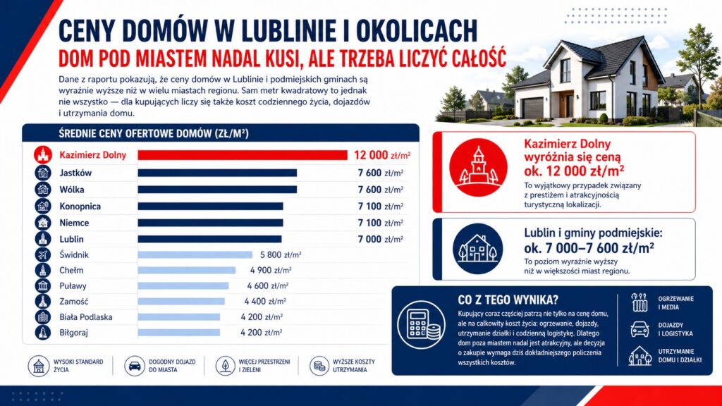 Infografika cen domów w Lublinie i okolicach