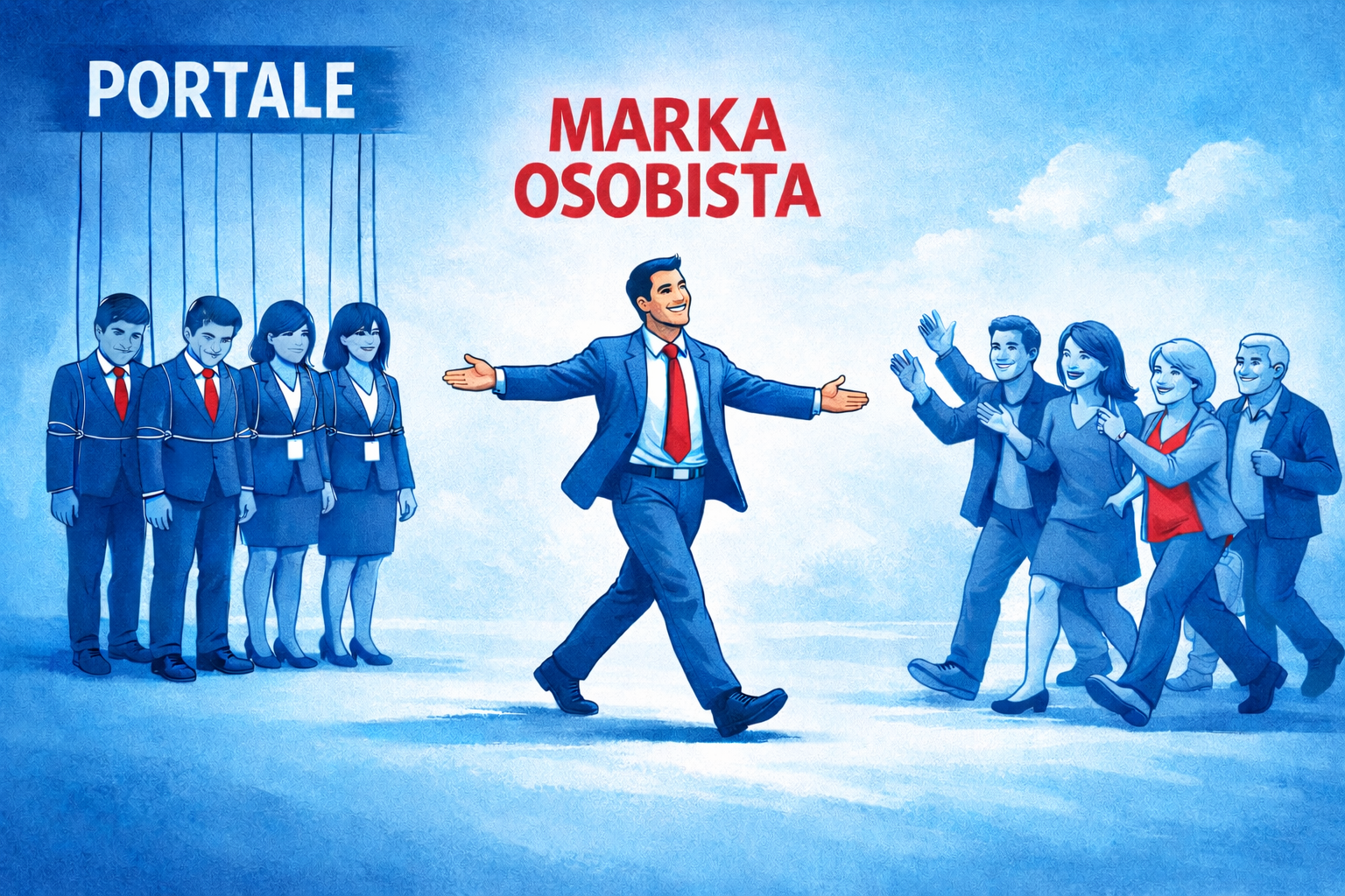 Mężczyzna budujący markę osobistą