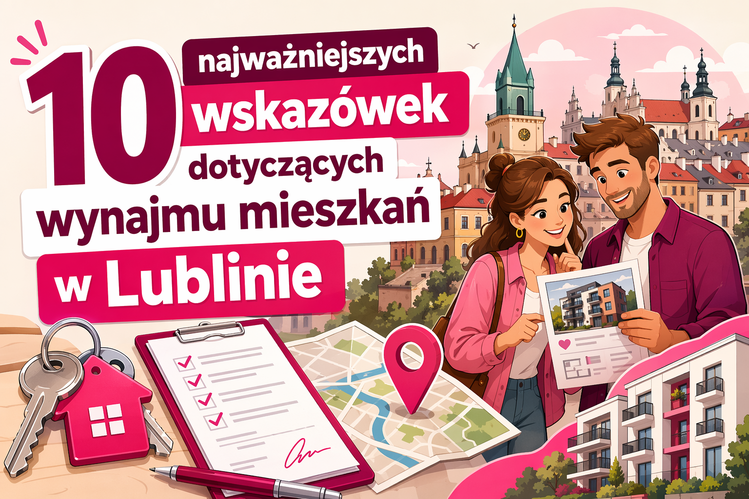 Para przegląda ofertę wynajmu mieszkania w Lublinie