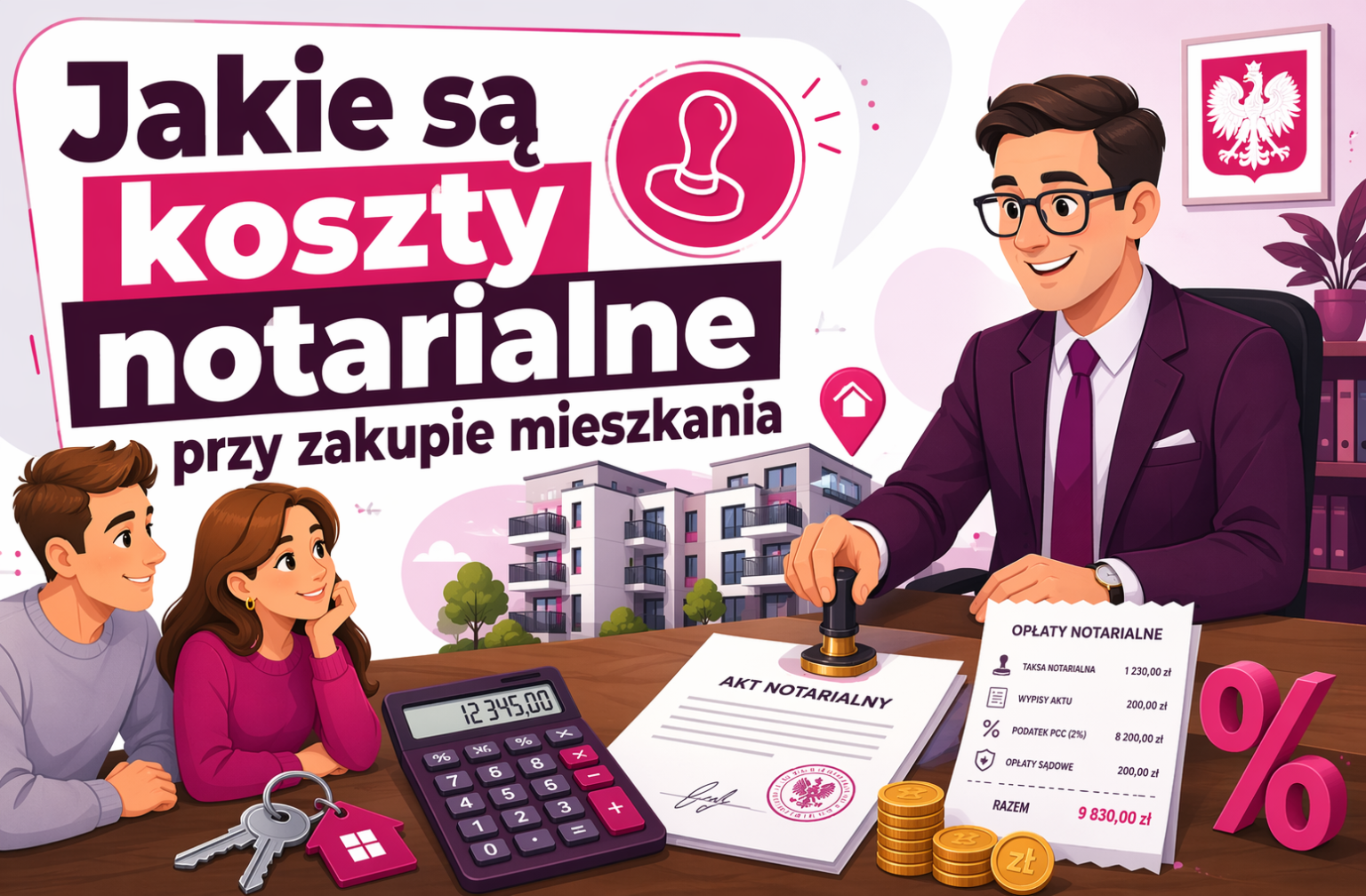 Koszty notarialne przy zakupie mieszkania ilustracja